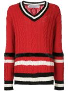 Education From Youngmachines Stripe Detail Jumper - Red