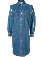 Moschino Denim Shirt Dress, Women's, Size: 38, Blue, Cotton