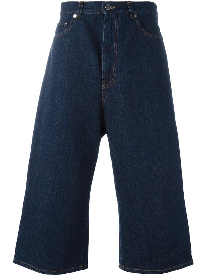 Christopher Kane Cropped Denim Trousers, Men's, Size: 30, Blue, Cotton