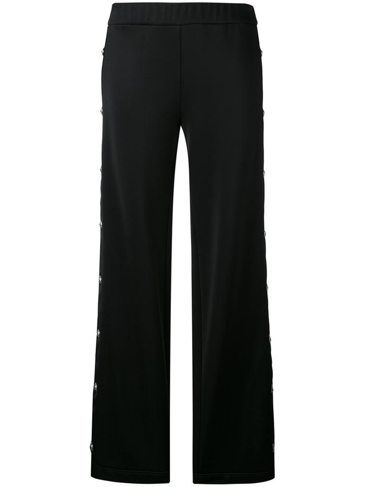 Versus - Wide-leg Trousers - Women - Cotton/polyamide - 38, Black, Cotton/polyamide