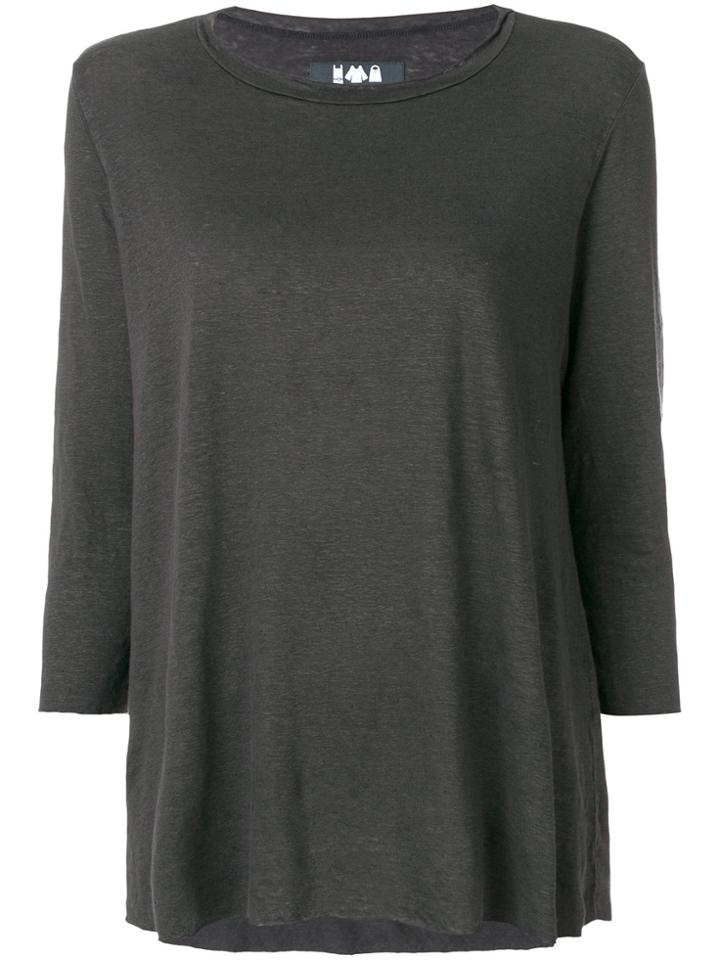 Labo Art Loose Cropped Sleeve Tee - Grey