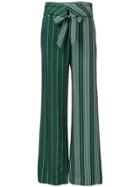 Jonathan Simkhai Striped Wide Leg Trousers - Green