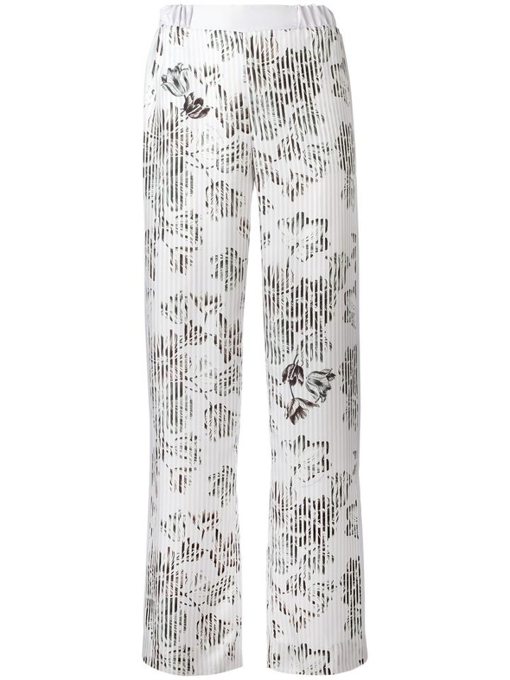 Salvatore Ferragamo Wide-leg Floral Trousers, Women's, Size: 42, Pink/purple, Silk