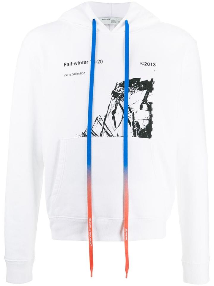 Off-white Printed Casual Hoodie