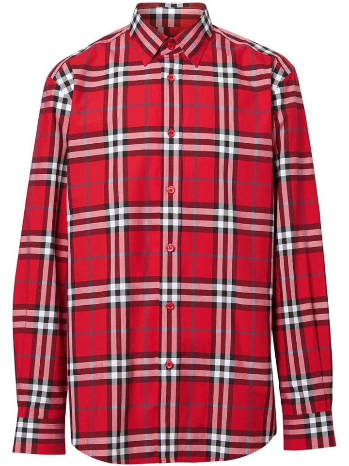 Burberry Vintage Check Cotton Poplin Shirt - Red