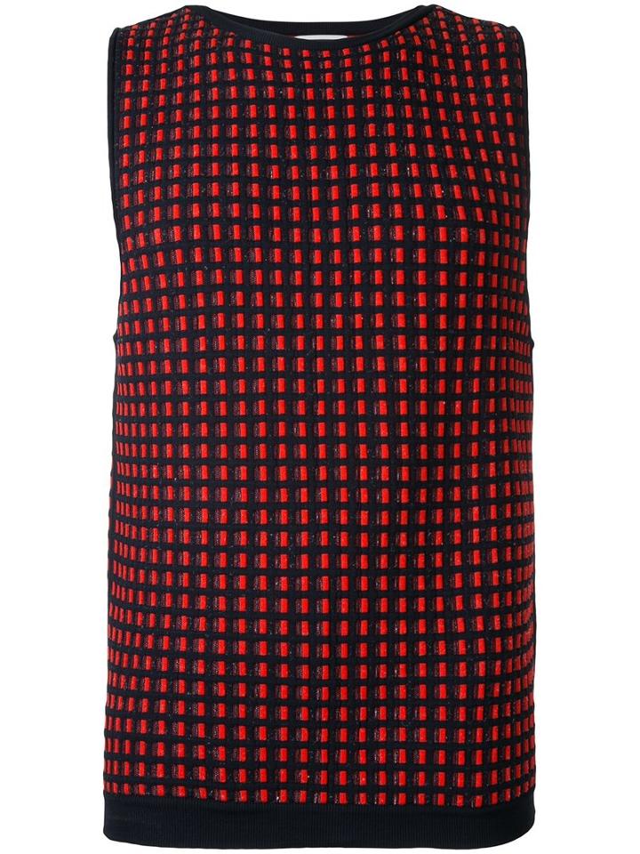 Wooyoungmi Checked Pattern Pullover, Men's, Size: 48, Red, Nylon/polyester