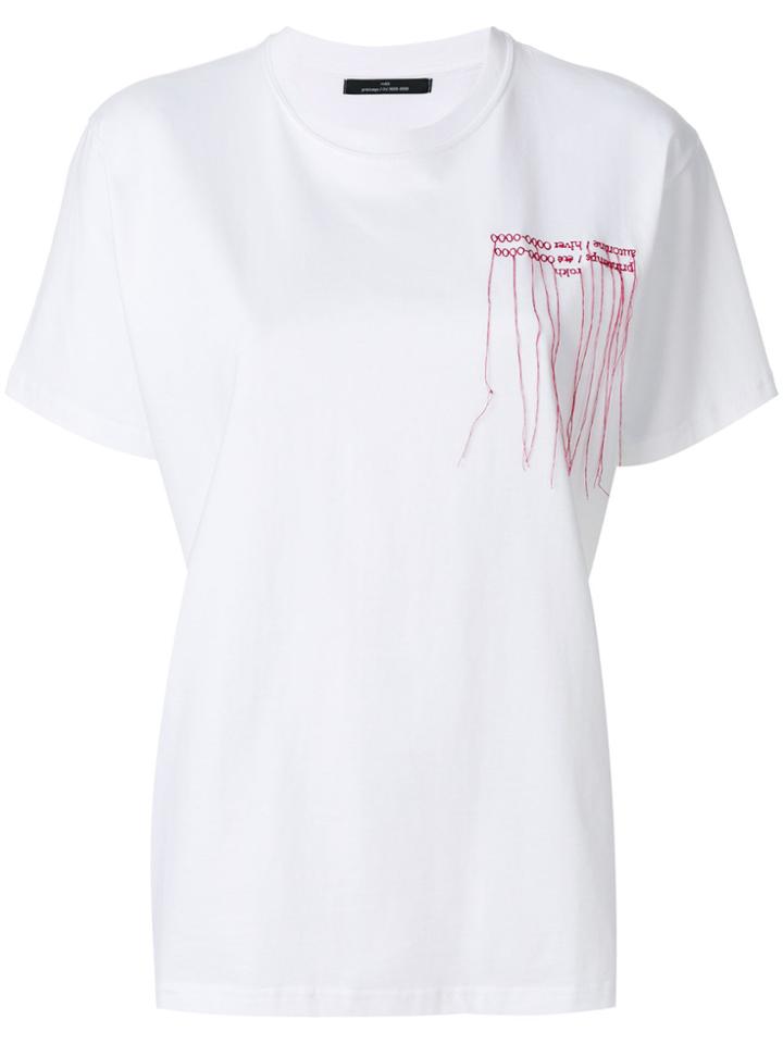 Rokh Inside-out Embroidered Logo T-shirt - White
