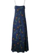 Cacharel - Botanical Print Maxi Dress - Women - Silk - 38, Blue, Silk