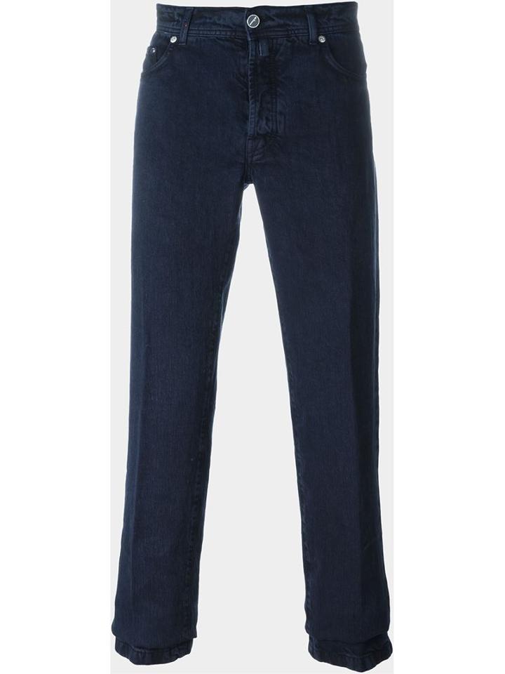 Kiton Denim Effect Straight Leg Trousers