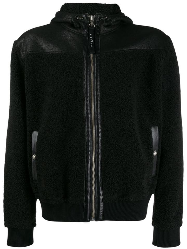 John Richmond Panel Hooded Jacket - Black