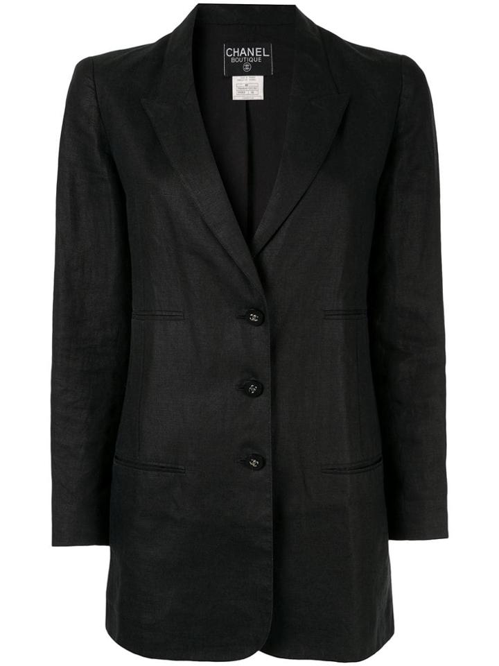 Chanel Vintage Chanel Cc Logos Button Long Sleeve Jacket - Black