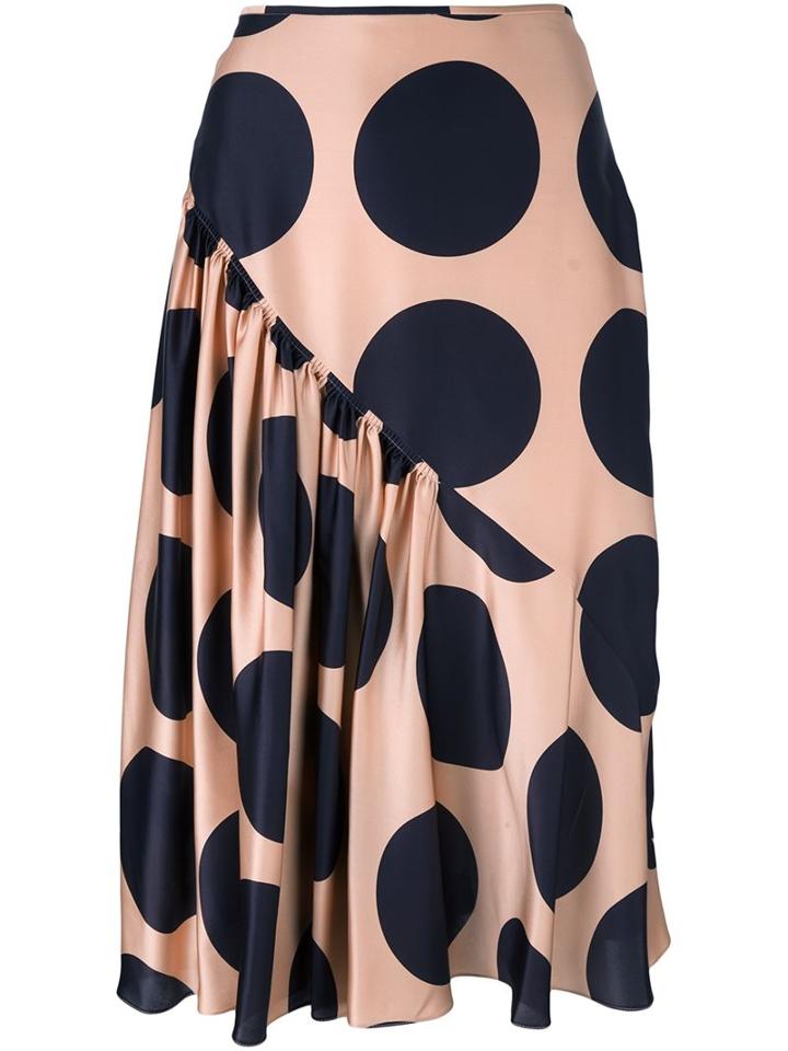 Stella Mccartney Large Polka Dot Print Skirt, Women's, Size: 38, Pink/purple, Silk