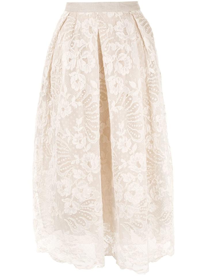Biyan Lace Midi Skirt - Brown