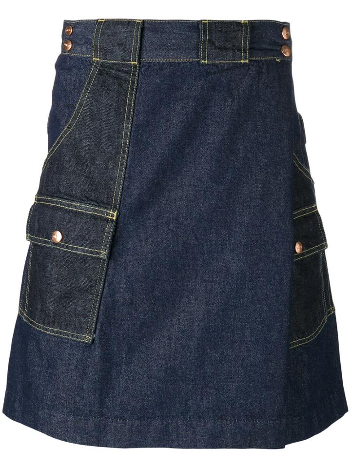 Ganryu Comme Des Garcons - Wrap Front Shorts - Men - Cotton/cupro - S, Blue, Cotton/cupro