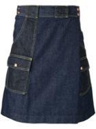 Ganryu Comme Des Garcons - Wrap Front Shorts - Men - Cotton/cupro - S, Blue, Cotton/cupro