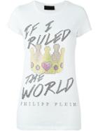 Philipp Plein The World T-shirt, Women's, Size: M, White, Cotton/polyester