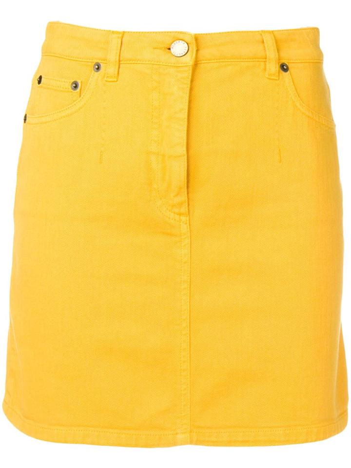 Alberta Ferretti Mini Denim Skirt - Yellow