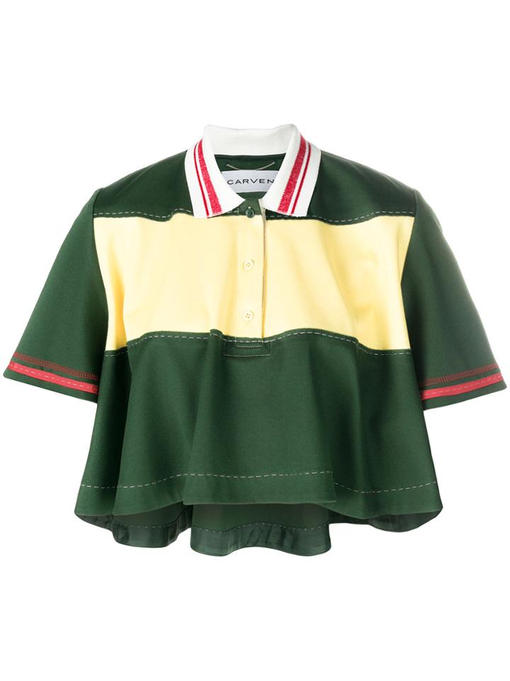 Carven Cropped Polo Shirt - Green
