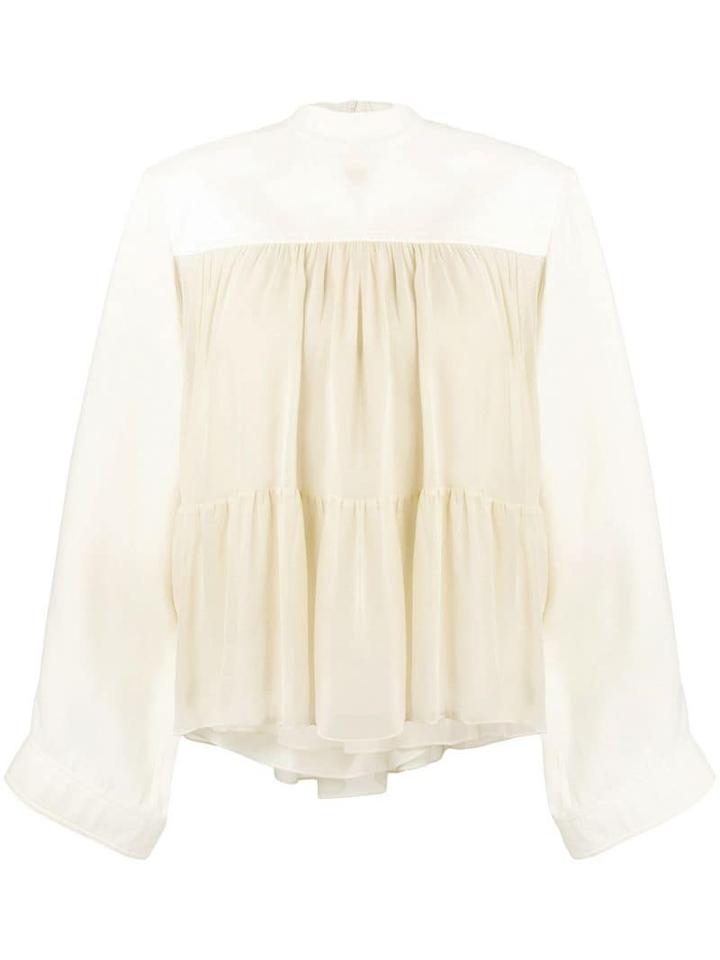 Chloé Tiered Ruffled Blouse - Yellow