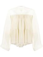 Chloé Tiered Ruffled Blouse - Yellow