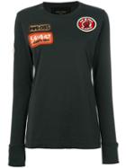 Mr & Mrs Italy - Embellished Patch Long Sleeve Top - Women - Cotton/virgin Wool - Xxs, Brown, Cotton/virgin Wool