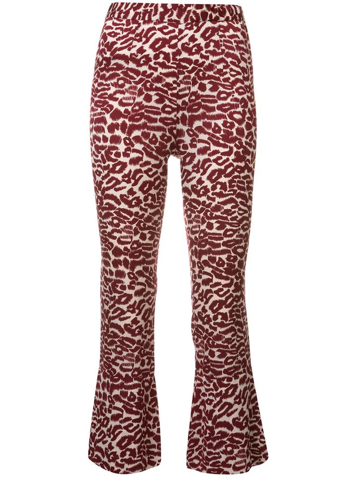 Piamita Printed Cropped Trousers, Women's, Size: Xs, Red, Silk/spandex/elastane