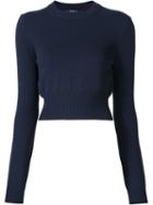 Derek Lam Cropped Sweater, Women's, Size: S, Blue, Cotton/polyamide
