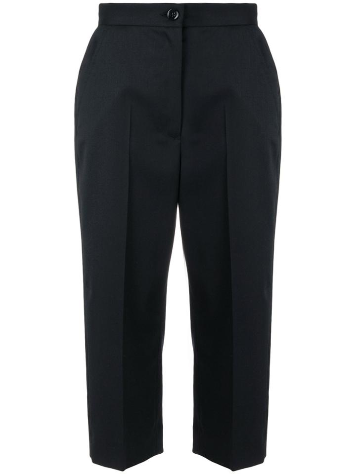 Mm6 Maison Margiela High Waisted Cropped Trousers - Black
