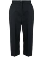 Mm6 Maison Margiela High Waisted Cropped Trousers - Black