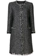 Andrew Gn Metallic Collarless Coat - Black