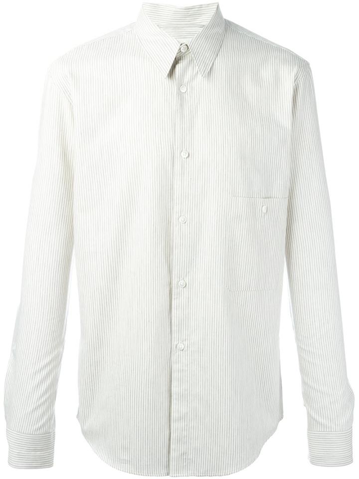 Lemaire Striped Button Down Shirt, Men's, Size: 48, Nude/neutrals, Cotton