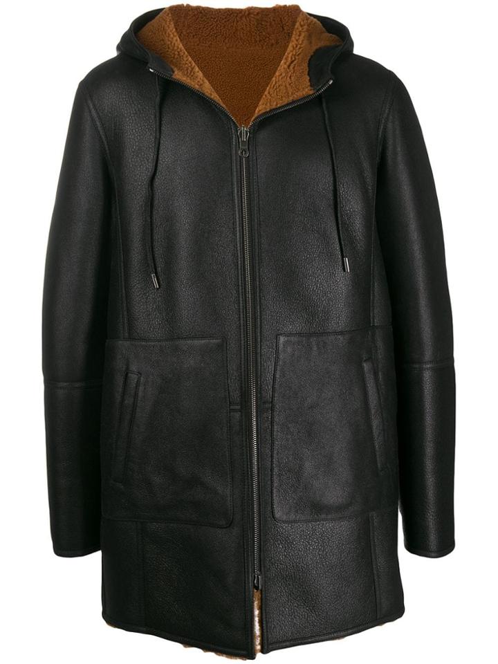 Desa 1972 Shearling Midi Coat - Black