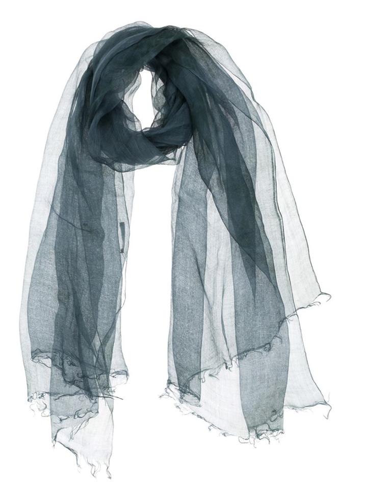 Suzusan Frayed Edge Scarf, Adult Unisex, Grey, Ramie