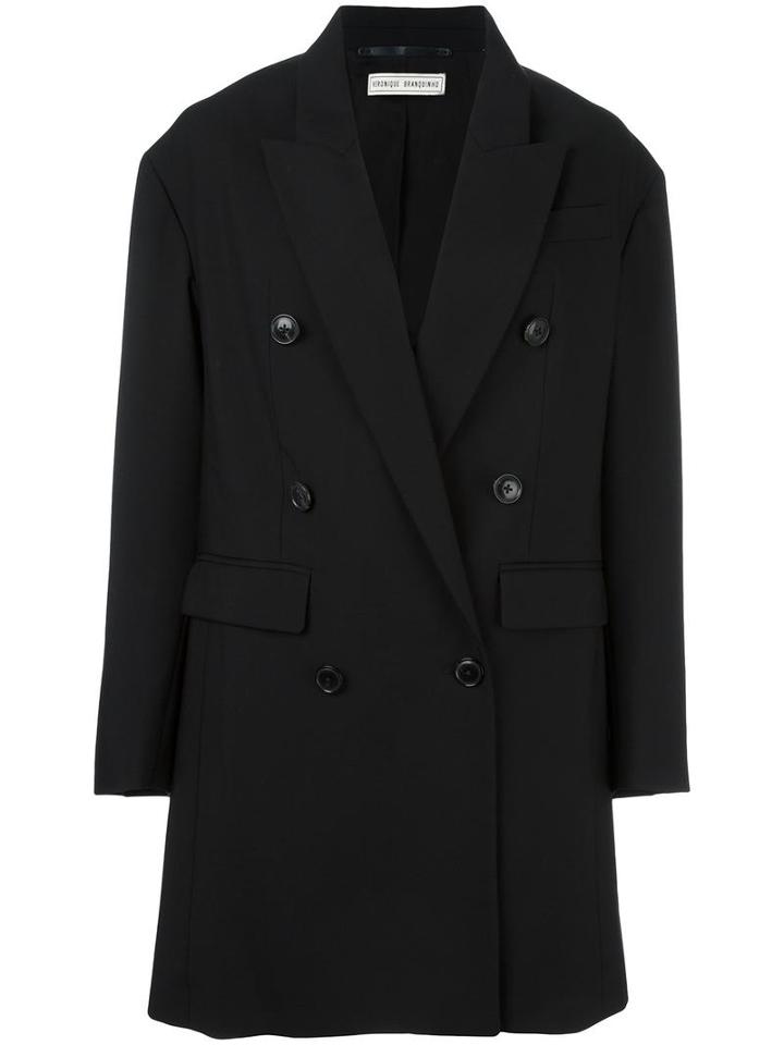 Veronique Branquinho Double Breasted Coat, Women's, Size: 40, Black, Mohair/virgin Wool