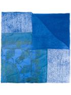Avant Toi - Printed Scarf - Women - Silk/linen/flax - One Size, Women's, Blue, Silk/linen/flax