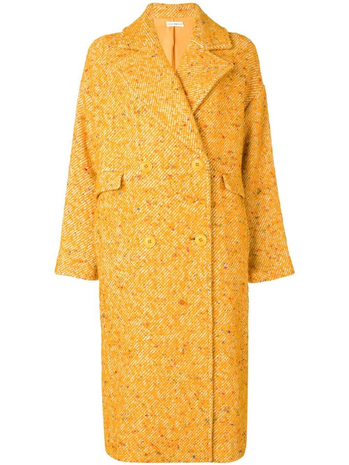 Ulla Johnson Speckled Twill Coat - Yellow & Orange