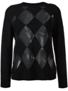 Ballantyne Argyle Checked Pattern Jumper, Women's, Size: 44, Black, Wool/mohair/polyamide/acrylic