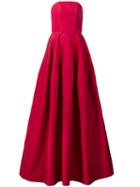 Christian Siriano Strapless Flared Gown, Women's, Size: 8, Red, Silk