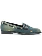 Giuseppe Zanotti Design Distressed Denim Loafers - Blue