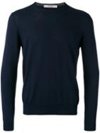 La Fileria For D'aniello Crew Neck Jumper, Men's, Size: 48, Blue, Cotton