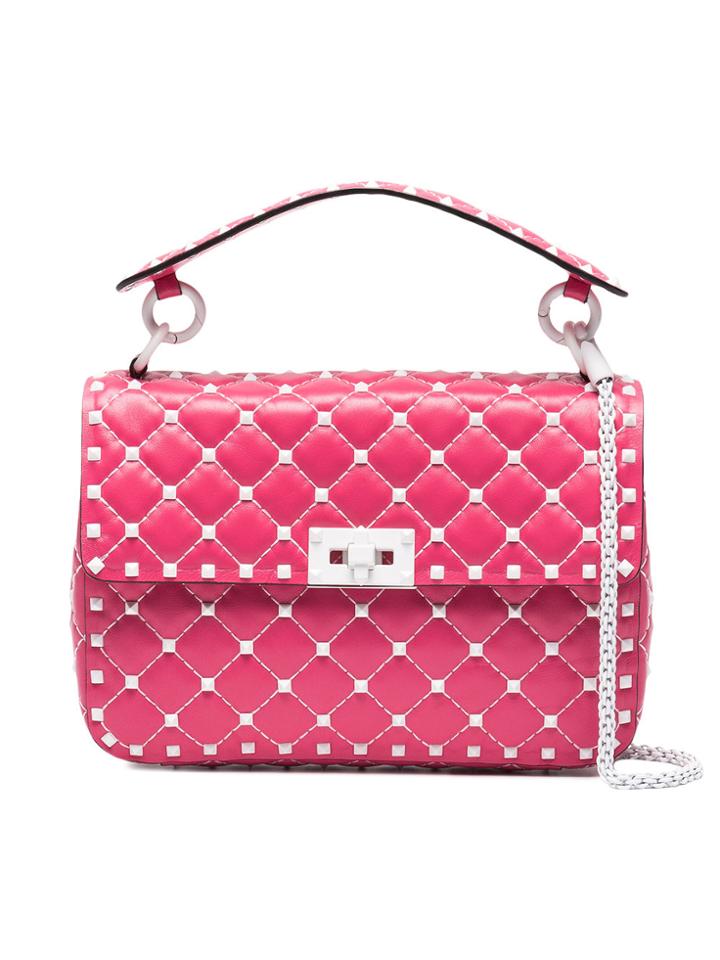 Valentino Pink Free Rockstud Spike Shoulder Bag - Pink & Purple