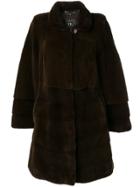 Liska Classic Midi Fur Coat - Brown