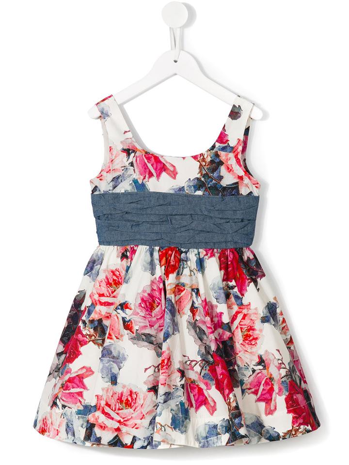 Lapin House Roses Print Flared Dress, Girl's, Size: 10 Yrs
