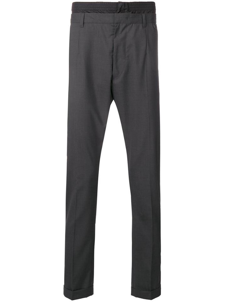 Prada Elasticated Waist Tailored Trousers - Black