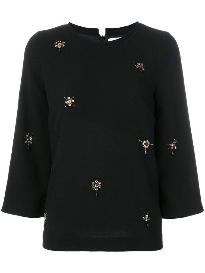 Theory Slit Collar Top - Blue