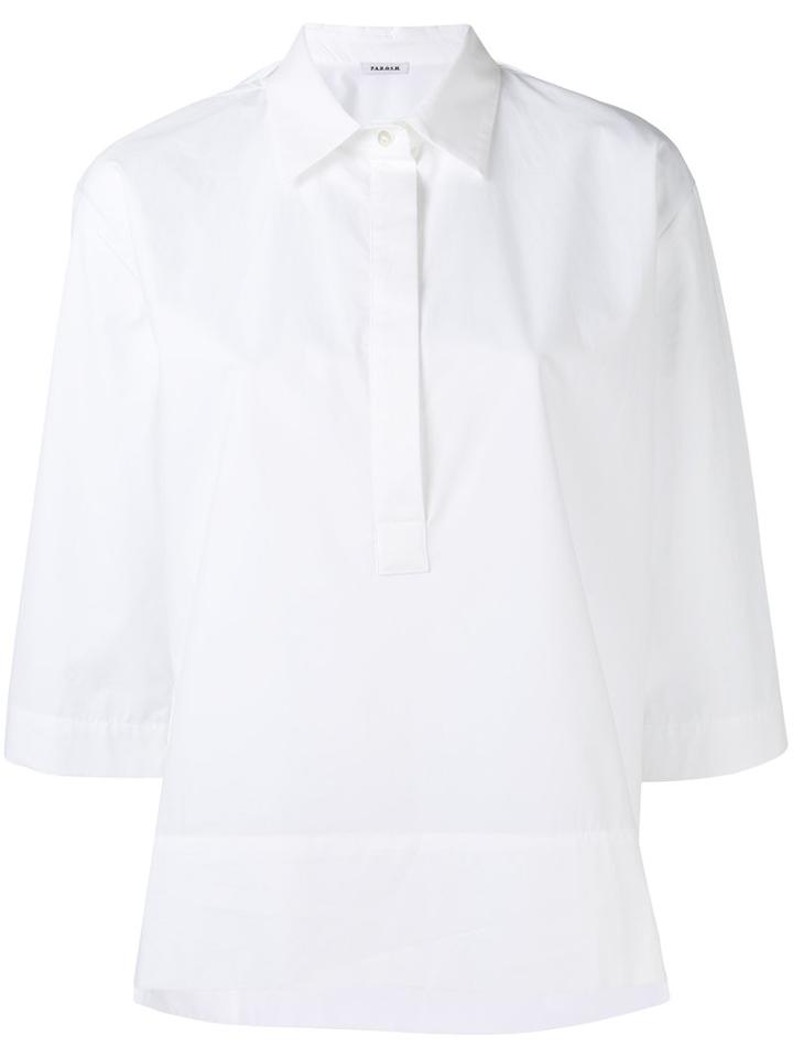 P.a.r.o.s.h. V-neck Collar Blouse, Women's, Size: Xl, White, Cotton
