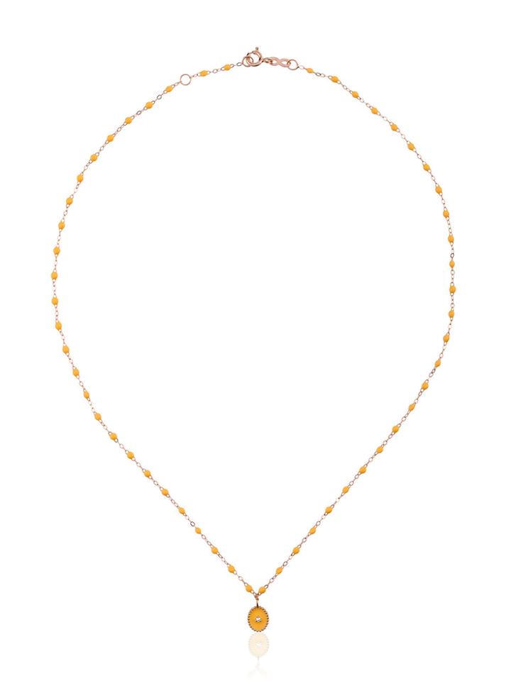 Gigi Clozeau Yellow Rg Bead Diamond And Rose Gold Necklace - Yellow &