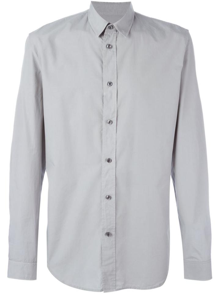 Maison Margiela Classic Long Sleeve Shirt, Men's, Size: 41, Grey, Cotton