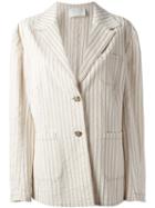 Prada Vintage Striped Jacket, Women's, Size: 44, Nude/neutrals