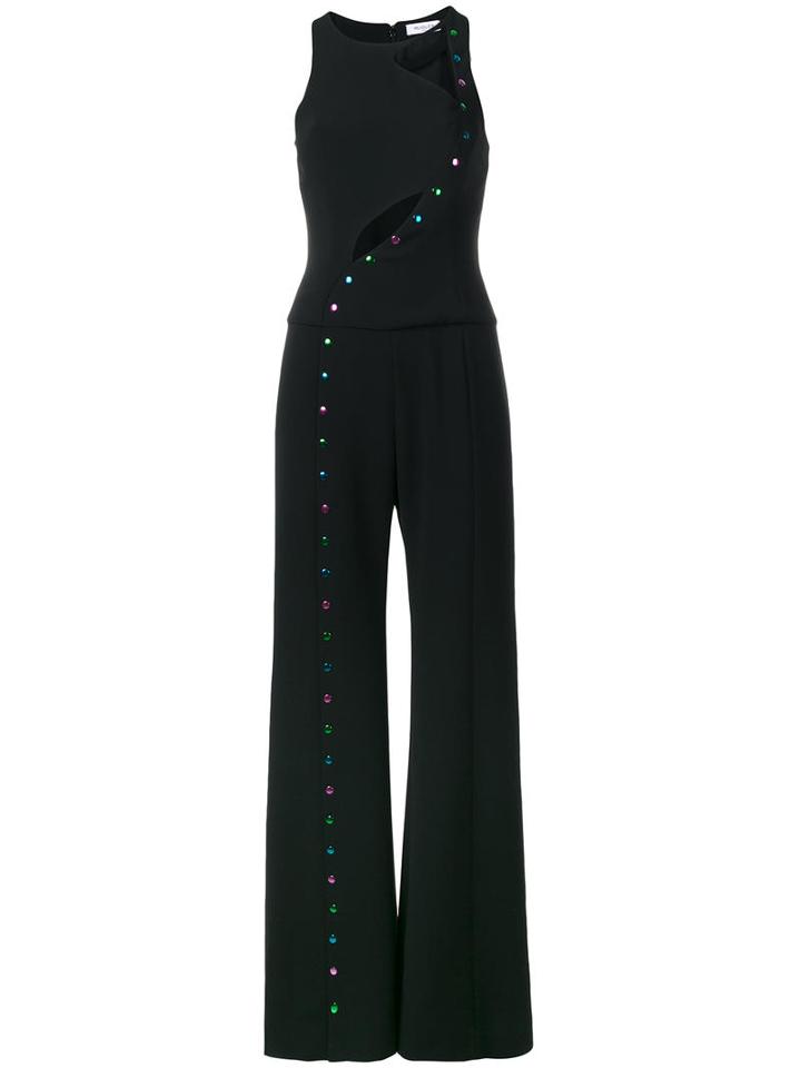 Mugler Studded Jumpsuit, Women's, Size: 36, Black, Polyester/acetate